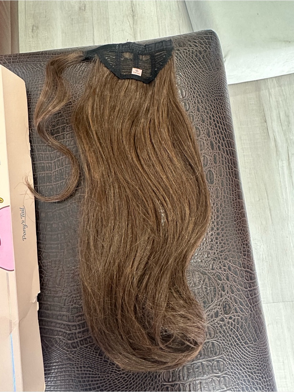 Pink Age Long Wavy Ponytail Extension Light Brown Synthetic Hair